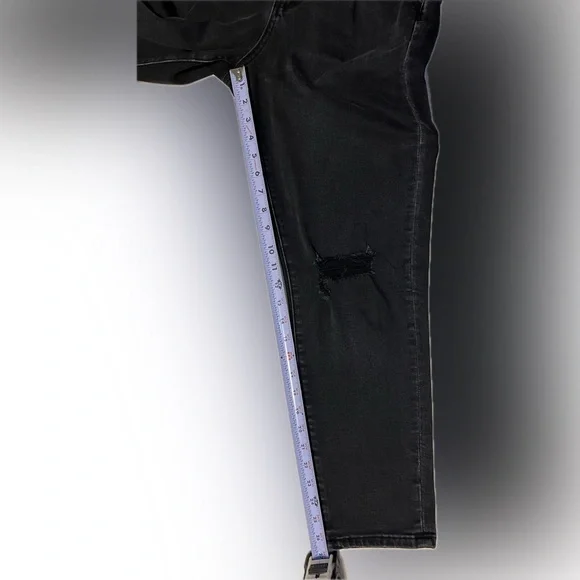 Vervet 29 Black Erika Stretch Mom Jeans | High Waist | Distressed | Tie Waist - Picture 13 of 16